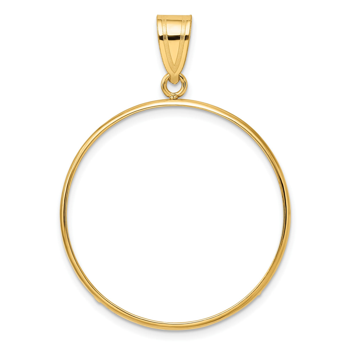 Isle of Man 1/2 oz Gold Cat Coin Bezel Pendant Prong Set Plain Polished in 10k Yellow Gold