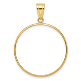 Isle of Man 1/2 oz Gold Cat Coin Bezel Pendant Prong Set Plain Polished in 10k Yellow Gold