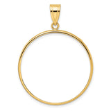 Australian 1 oz Platinum Koala $100 Coin Bezel Pendant Prong Set Polished in 14k Yellow Gold