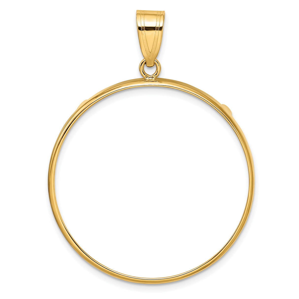 Australian 1 oz Gold Lunar $100 Coin Series 3 Coin Bezel Pendant Prong Set Plain Polished in 10k Yellow Gold