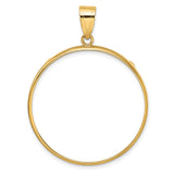 Isle of Man 1 oz Gold Angel £5 Coin Series 1 Coin Bezel Pendant Prong Set Plain Polished in 10k Yellow Gold