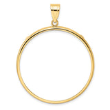 Mexican 50 Pesos Gold Centenario Coin Bezel Pendant Prong Set Plain Polished