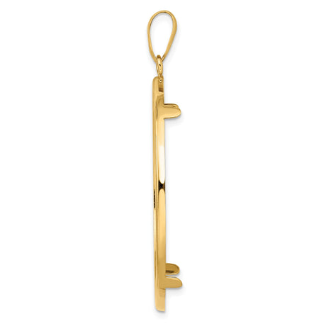 39.5 mm 14k Yellow Gold coin bezel pendant — alternate view