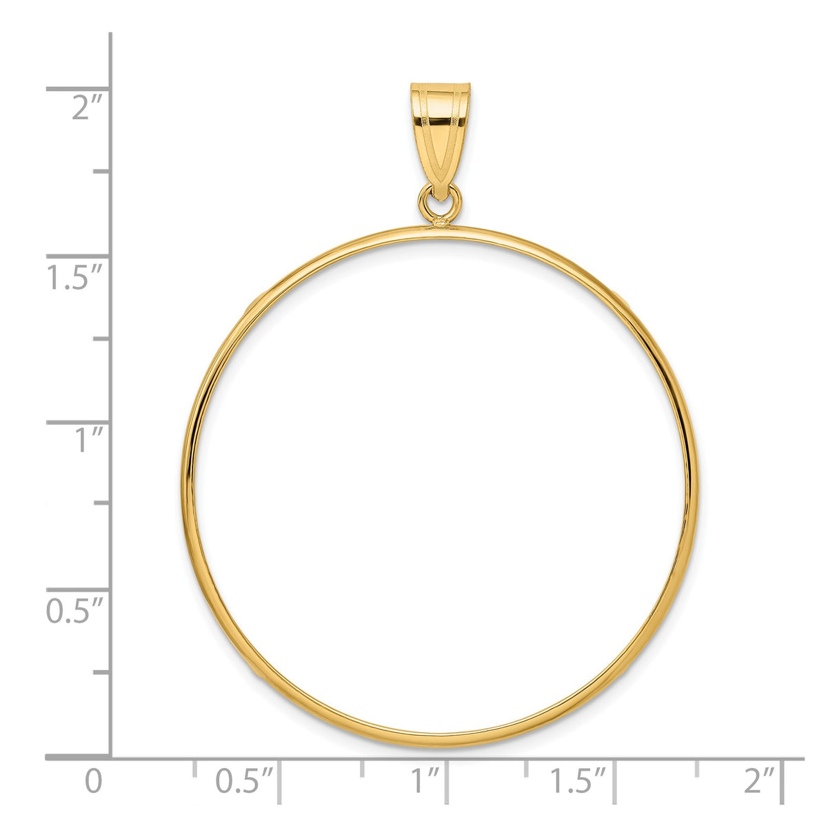 39.5 mm Coin Bezel Pendant Polished Prong Set in 14k Yellow Gold