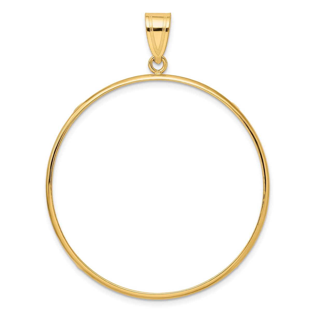 39.5 mm Coin Bezel Pendant Plain Polished Prong Set in 10k Yellow Gold