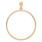 39.5 mm Coin Bezel Pendant Plain Polished Prong Set in 10k Yellow Gold