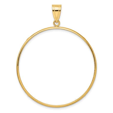 39.5 mm Coin Bezel Pendant Polished Prong Set in 14k Yellow Gold