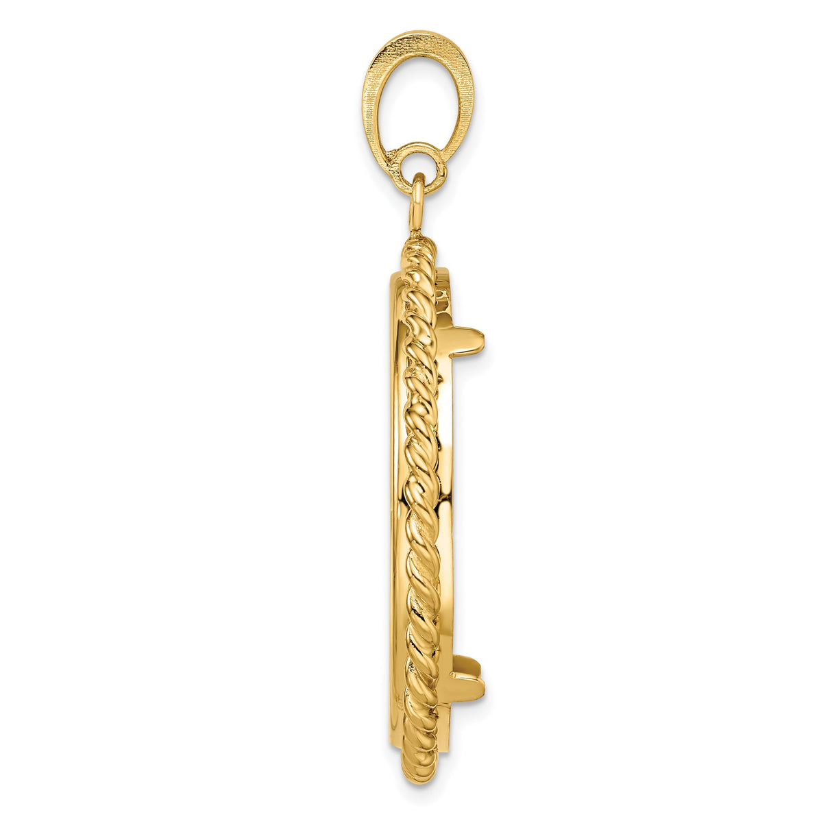 14k Yellow Gold coin bezel for Isle of Man 1/2 Crown Cat — alternate view