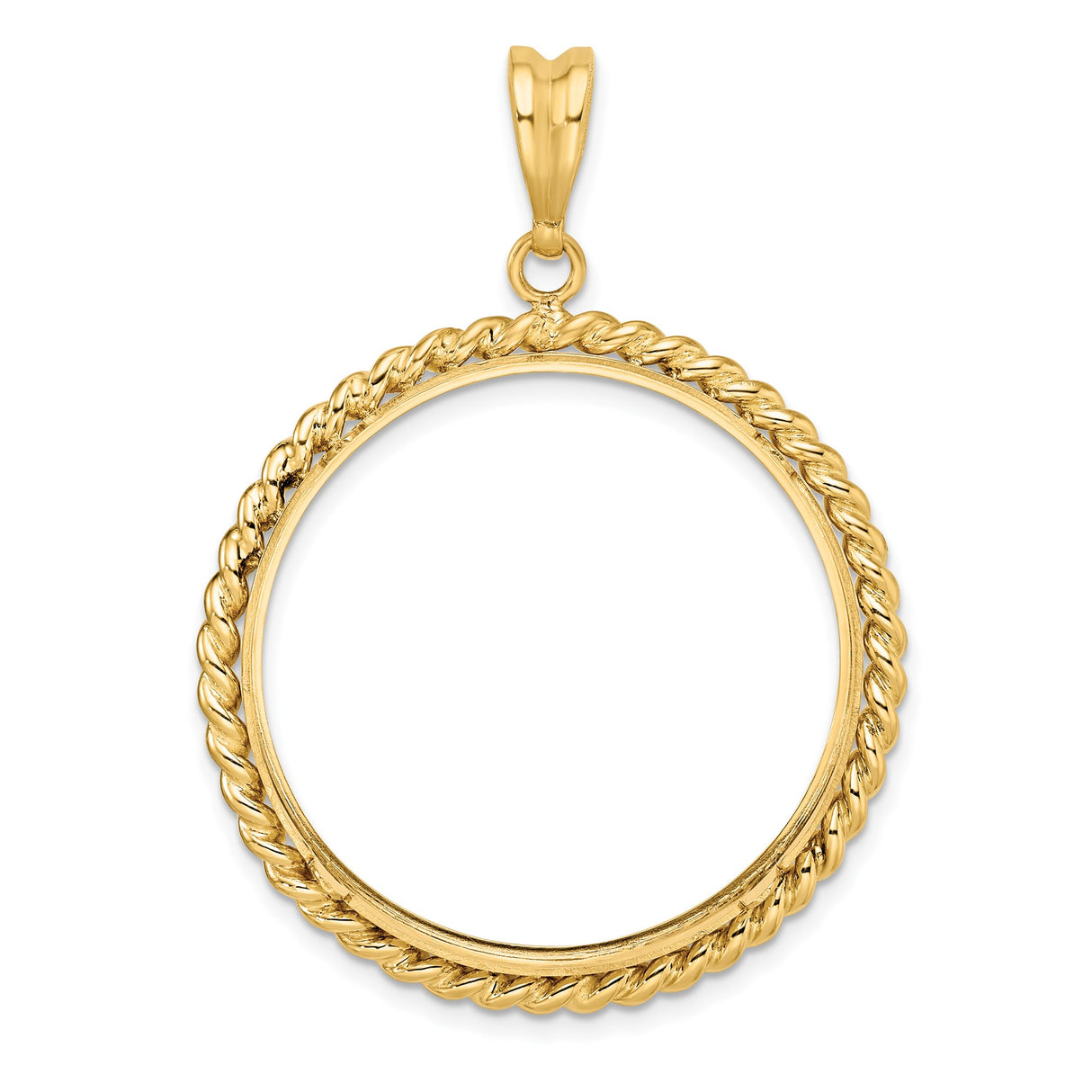 14k Yellow Gold coin bezel for Isle of Man 1/2 Crown Cat — additional image