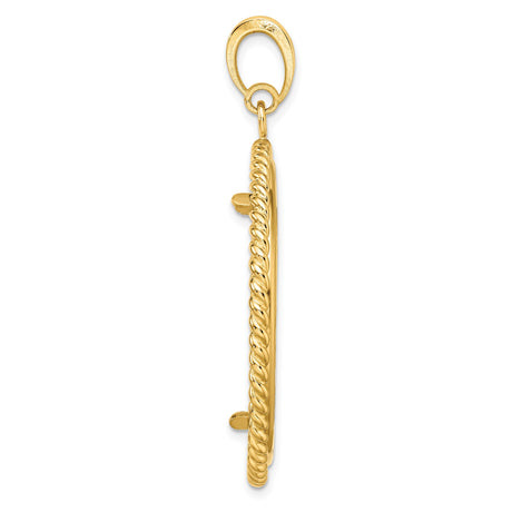 14k Yellow Gold coin bezel for Isle of Man £5 Noble Series 2 — alternate view