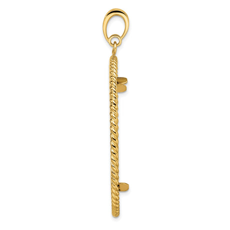 39.5 mm 14k Yellow Gold coin bezel pendant — alternate view
