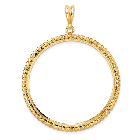 39.5 mm 14k Yellow Gold coin bezel pendant — additional image