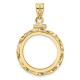 14k Yellow Gold coin bezel for Isle of Man Cat — additional image