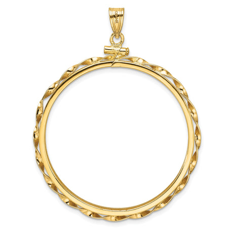 37 mm 14k Yellow Gold coin bezel pendant — additional image