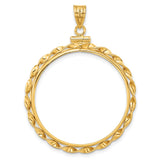14k Yellow Gold coin bezel for Isle of Man 1/2 Crown Cat — additional image
