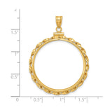Isle of Man 1/2 oz Gold Cat Coin Bezel Pendant Screw Top Twisted Ribbon in 14k Yellow Gold