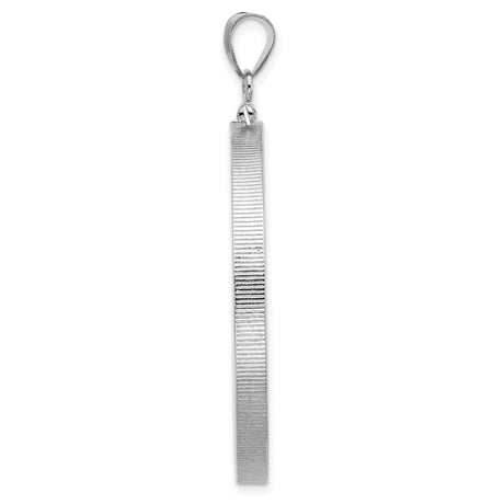 37 mm 14k White Gold coin bezel pendant — alternate view