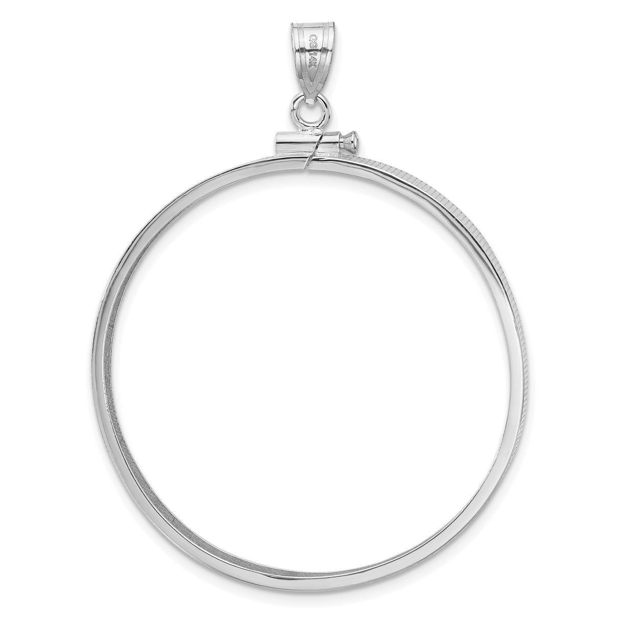 37 mm 14k White Gold coin bezel pendant — additional image