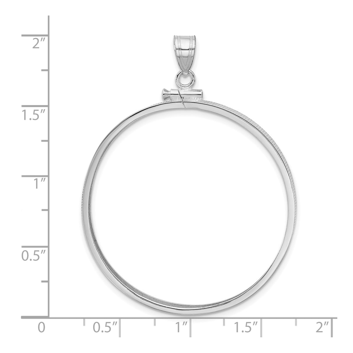 37 mm Coin Bezel Pendant Reeded Edge Screw Top in 14k White Gold