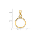 Australian 1/10 oz Gold Lunar $15 Coin Series 3 Coin Bezel Pendant Screw Top Polished Plain in 14k Yellow Gold