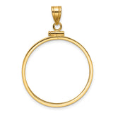 US 1/2 oz Platinum American Eagle $50 Coin Bezel Pendant Prong Set Reeded Edge in 14k Yellow Gold