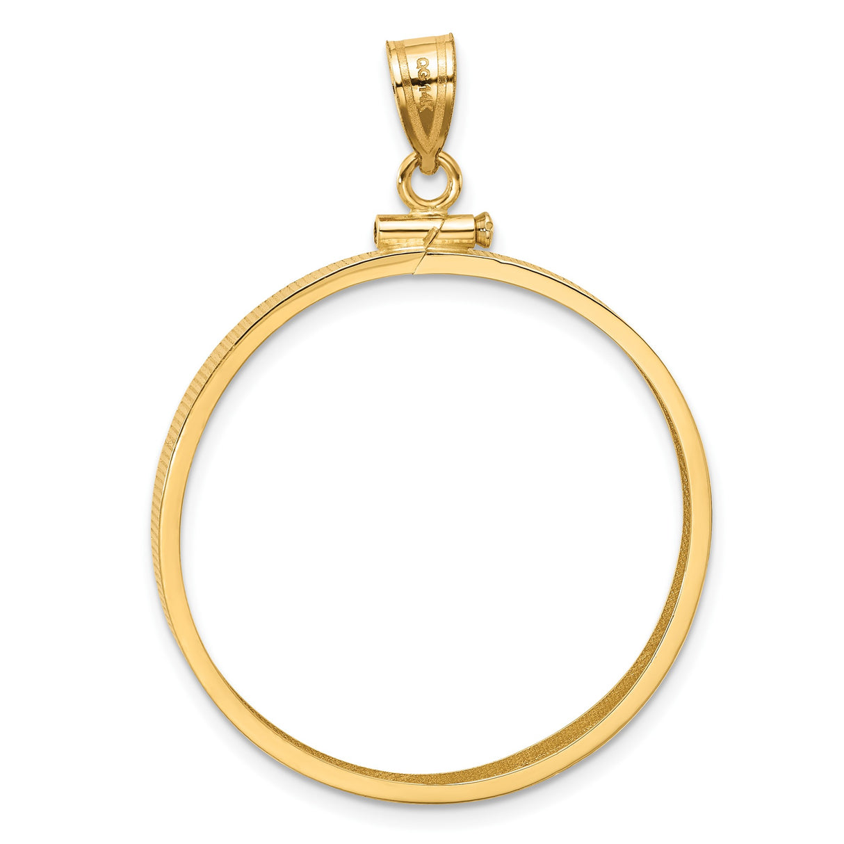 14k Yellow Gold coin bezel for Isle of Man 1/2 Crown Cat — additional image