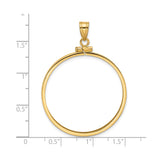 Australian 1 oz Platinum Koala $100 Coin Bezel Pendant Screw Top Reeded Edge in 14k Yellow Gold