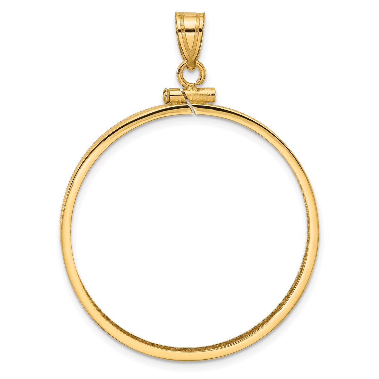 Australian 1 oz Platinum Koala $100 Coin Bezel Pendant Prong Set Reeded Edge in 14k Yellow Gold
