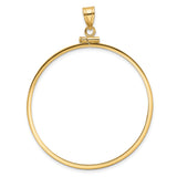 39.5 mm Coin Bezel Pendant Reeded Border Prong Set in 10k Yellow Gold