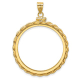 14k Yellow Gold coin bezel for Isle of Man 1/2 Crown Cat — additional image