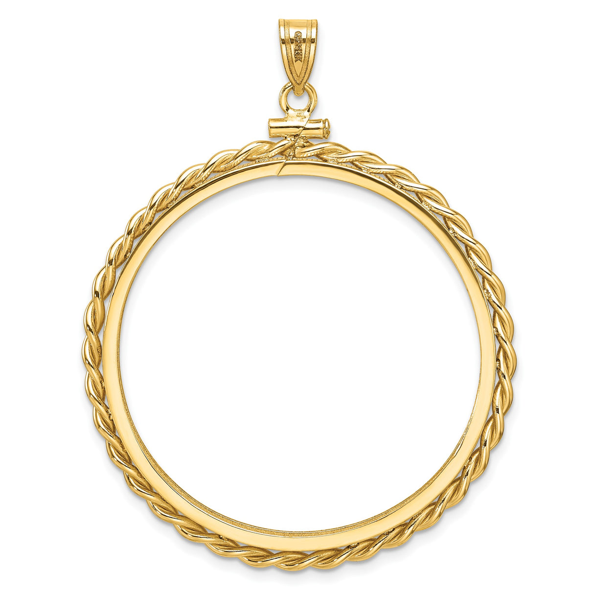 37 mm 14k Yellow Gold coin bezel pendant — additional image