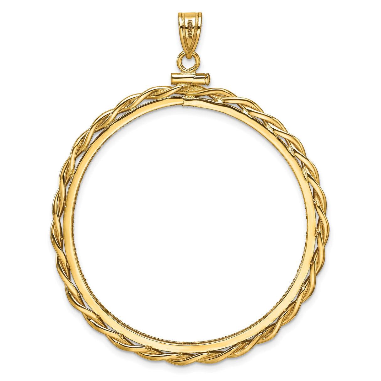 39.5 mm 14k Yellow Gold coin bezel pendant — additional image
