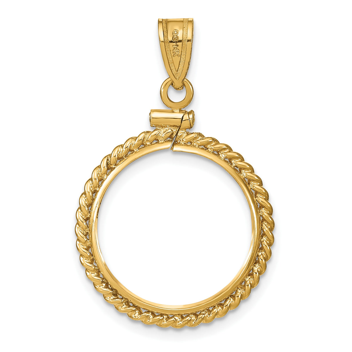 14k Yellow Gold coin bezel for Australian $15 Lunar Series 1 — additional image