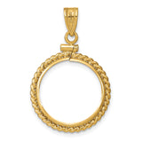 14k Yellow Gold coin bezel for Australian $15 Lunar Series 1 — additional image