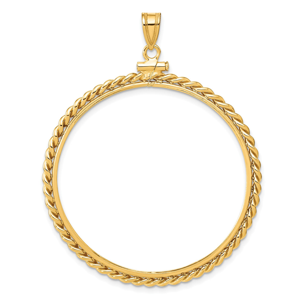 39.5 mm 14k Yellow Gold coin bezel pendant — additional image