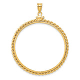 39.5 mm 14k Yellow Gold coin bezel pendant — additional image
