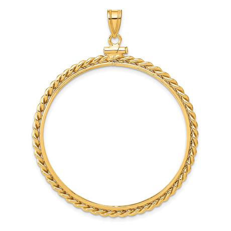 39.5 mm 14k Yellow Gold coin bezel pendant — additional image