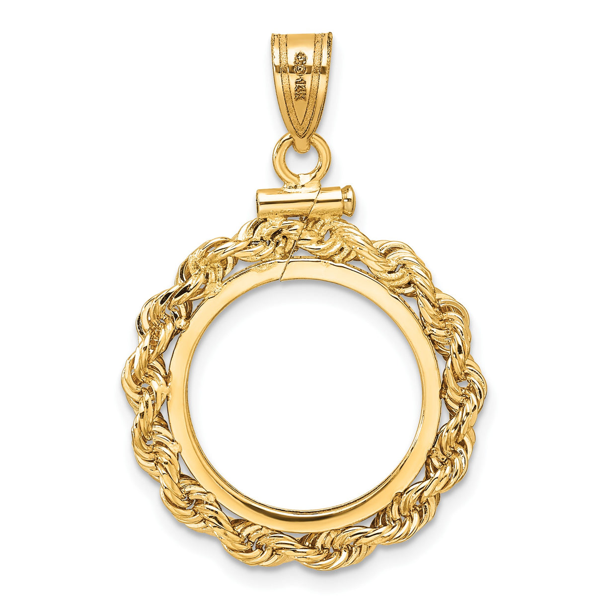 14k Yellow Gold coin bezel for Australian $15 Kangaroo — additional image