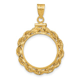 14k Yellow Gold coin bezel for Isle of Man Cat — additional image