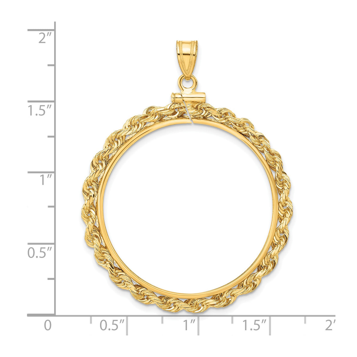 Australian 1 oz Platinum Koala $100 Coin Bezel Pendant Screw Top Knotted Rope in 14k Yellow Gold