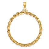 39.5 mm 14k Yellow Gold coin bezel pendant — additional image