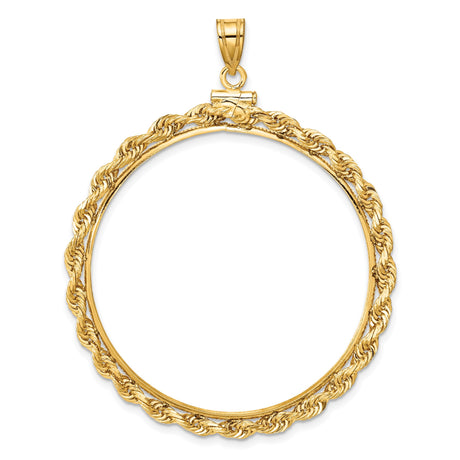 39.5 mm 14k Yellow Gold coin bezel pendant — additional image