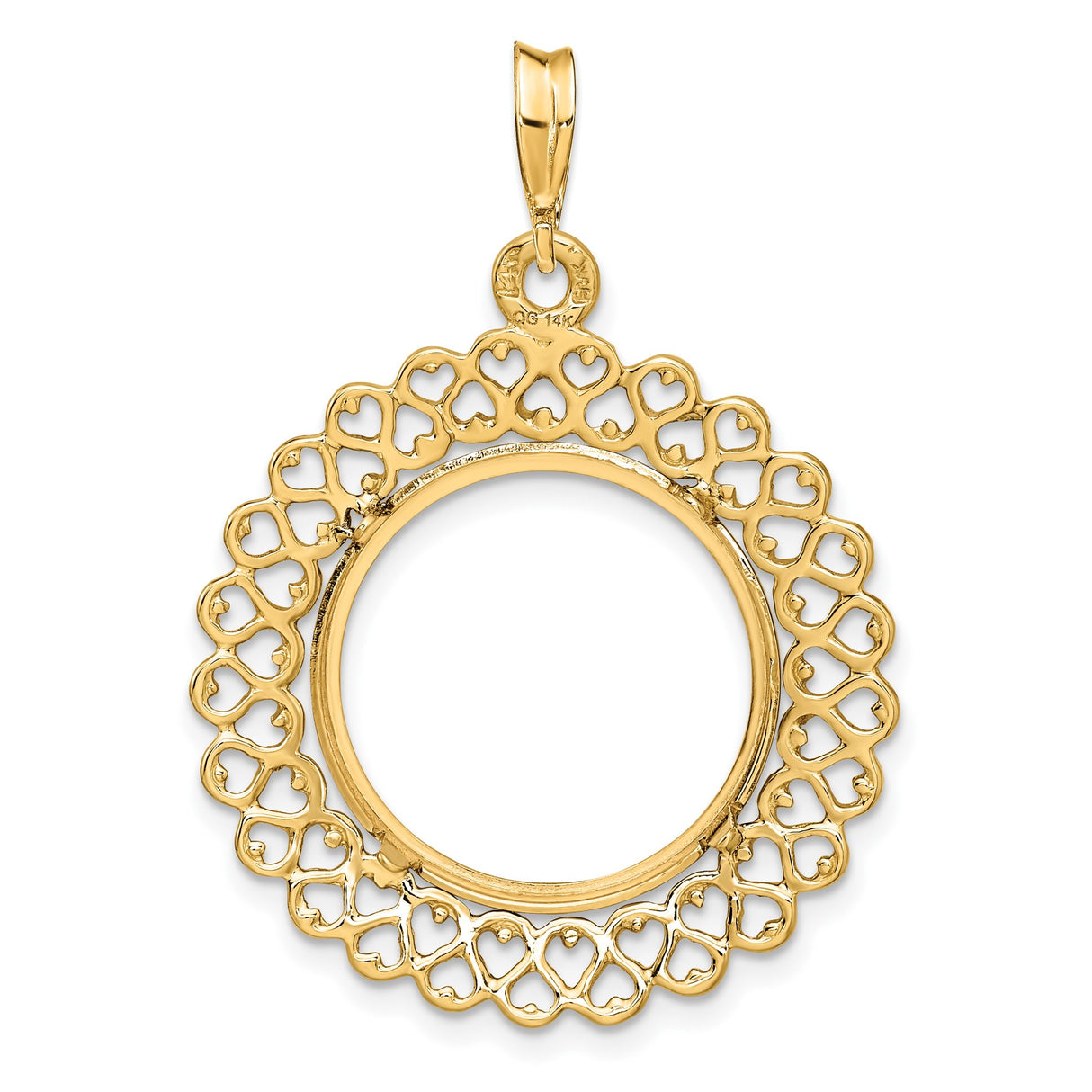 14k Yellow Gold coin bezel for Isle of Man Cat — additional image