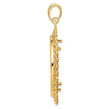14k Yellow Gold coin bezel for Isle of Man 1/2 Crown Cat — alternate view