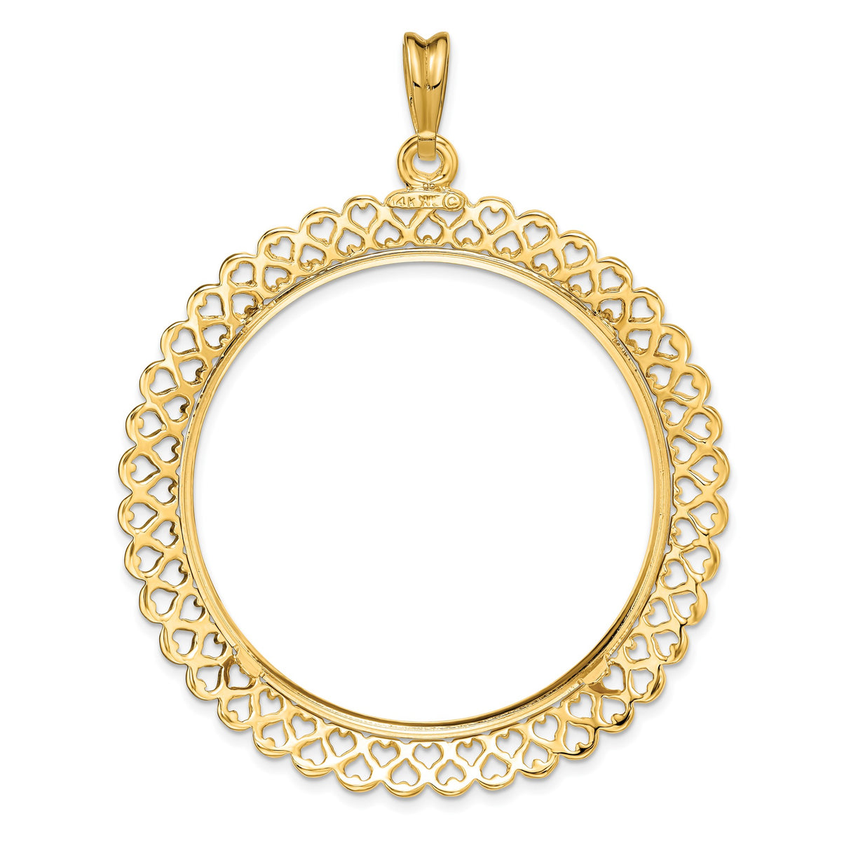 39.5 mm 14k Yellow Gold coin bezel pendant — additional image