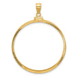 Mexican 50 Pesos Gold Centenario Coin Bezel Pendant Prong Set Diamond-Cut Reeded Edge