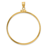 Australian 1 oz Gold Lunar $100 Coin Series 2 Coin Bezel Pendant Prong Set Diamond-Cut Reeded Edge