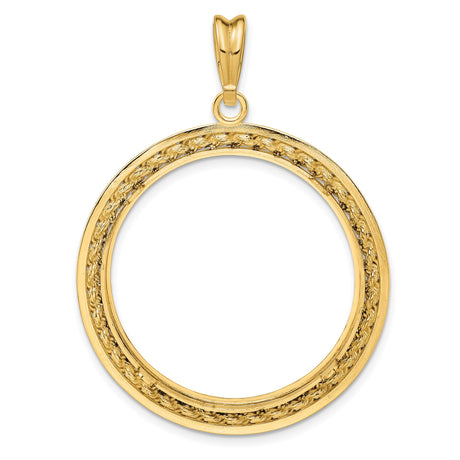 14k Yellow Gold coin bezel for Isle of Man 1/2 Crown Cat — additional image