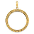 Australian 1 oz Gold Nugget $100 Coin Bezel Pendant Prong Set Rope Frame in 14k Yellow Gold