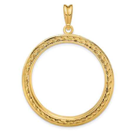 14k Yellow Gold coin bezel for Isle of Man 1 Crown Cat — additional image